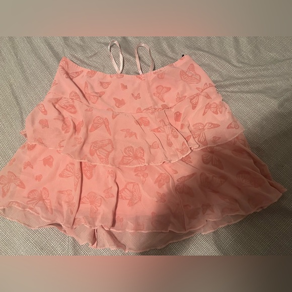 Motel rocks Butterfly Pink Flock Camila Mini Skirt - Picture 2 of 2